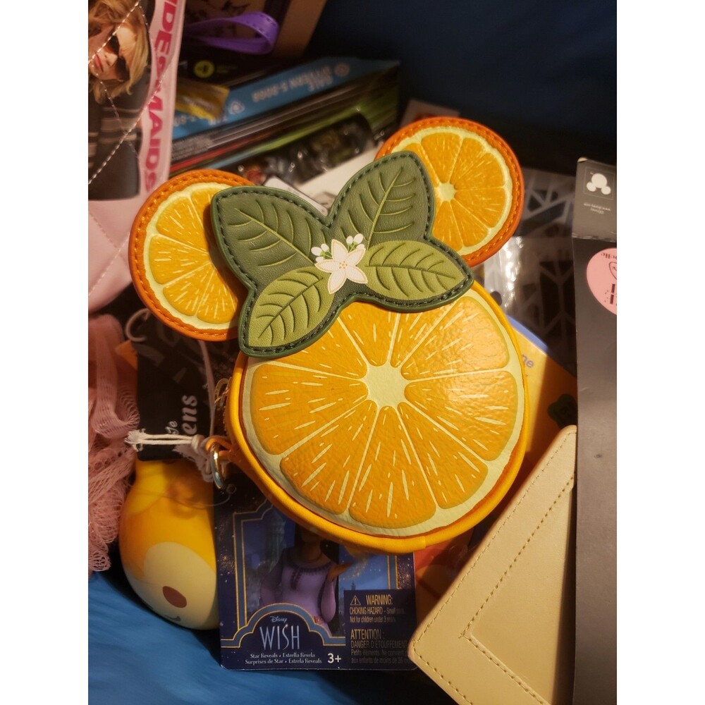 Loungefly Disney Minnie Mouse Orange Ears Orange Scented Coin Purse New